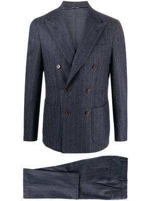 GABO NAPOLI double-breasted pinstripe-pattern suit - Blue