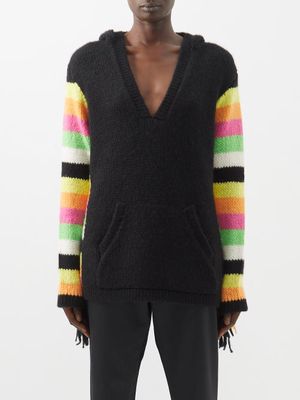 Gabriela Hearst - Alessio Striped Cashmere Hooded Sweater - Womens - Black Multi