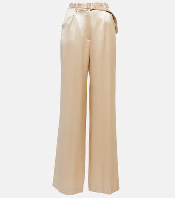 Gabriela Hearst Belted high-rise silk pants