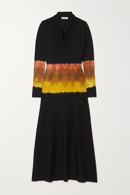 Gabriela Hearst - Beryl Tie-dyed Cashmere And Silk-blend Midi Dress - Black