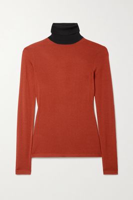 Gabriela Hearst - Bi Costa Two-tone Cashmere And Silk-blend Turtleneck Sweater - Red