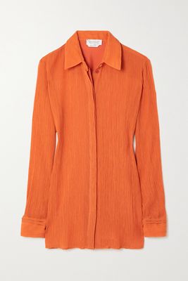 Gabriela Hearst - Cruz Cotton And Silk-blend Crepon Shirt - Orange