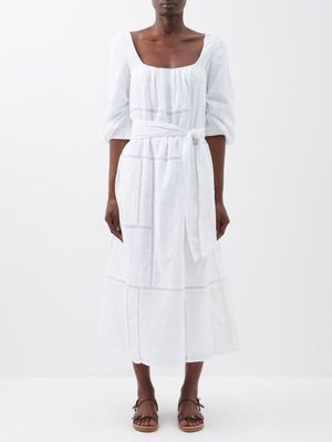 Gabriela Hearst - Daphine Patchwork Cotton-gauze Midi Dress - Womens - White