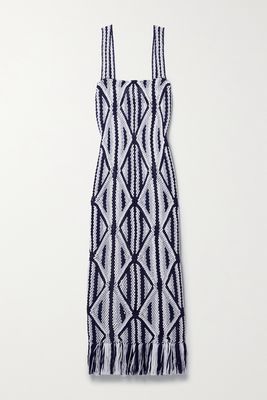Gabriela Hearst - Daria Fringed Crocheted Wool Maxi Dress - Black