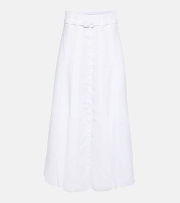 Gabriela Hearst Dugald pleated linen midi skirt