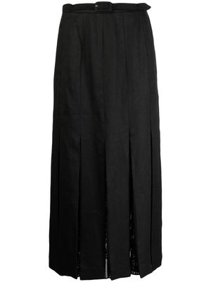 Gabriela Hearst Edith pleated linen skirt - Black