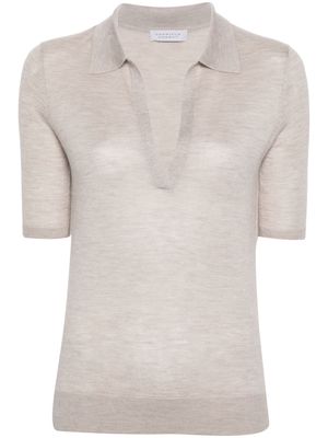 Gabriela Hearst Frank fine-knit polo shirt - Neutrals