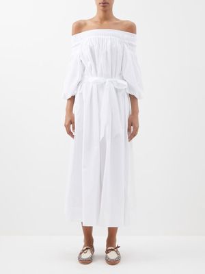 Gabriela Hearst - Galatea Off-the-shoulder Cotton-voile Dress - Womens - White