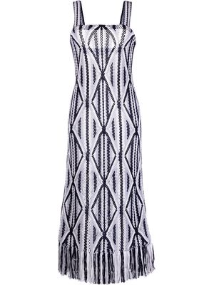Gabriela Hearst geometric-pattern knit maxi dress - Brown