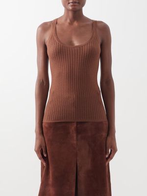 Gabriela Hearst - Graham Ribbed Cashmere-blend Tank Top - Womens - Brown