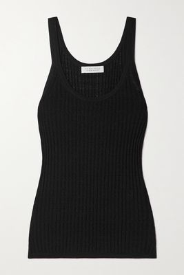 Gabriela Hearst - Graham Ribbed Pointelle-knit Cashmere And Silk-blend Tank - Black