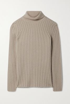 Gabriela Hearst - Holden Ribbed Cashmere And Silk-blend Bouclé Turtleneck Sweater - Neutrals