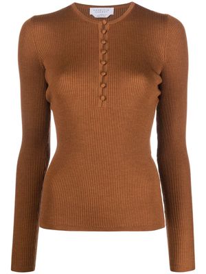 Gabriela Hearst long-sleeve ribbed-knit top - Brown