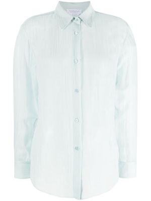 Gabriela Hearst long-sleeved cashmere-silk shirt - Blue