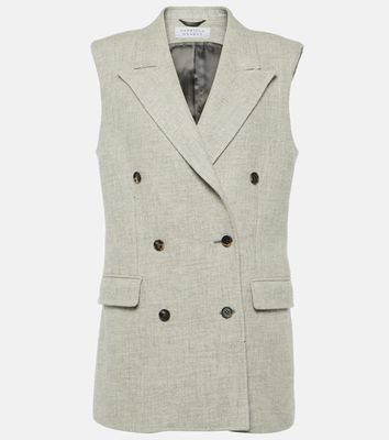 Gabriela Hearst Mayte double-breasted cashmere and linen vest