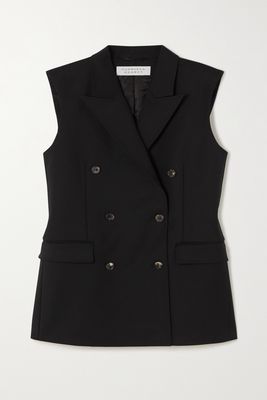 Gabriela Hearst - Mayte Double-breasted Stretch-wool Vest - Black