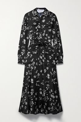 Gabriela Hearst - Meyer Belted Floral-print Silk-twill Maxi Dress - Black