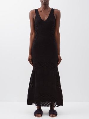 Gabriela Hearst - Ocon Crocheted Cashmere Maxi Dress - Womens - Black