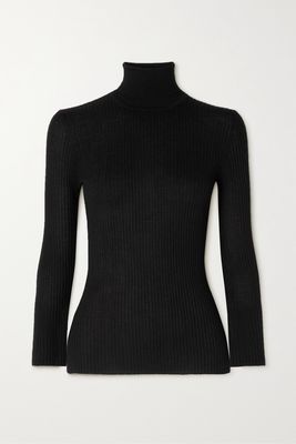 Gabriela Hearst - Peppe Ribbed Cashmere And Silk-blend Turtleneck Sweater - Black