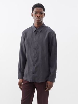 Gabriela Hearst - Quevedo Linen Shirt - Mens - Dark Grey