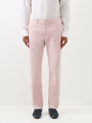 Gabriela Hearst - Rhys Linen-blend Corduroy Suit Trousers - Mens - Light Pink