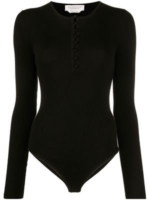 Gabriela Hearst ribbed-knit buttoned bodysuit - Black