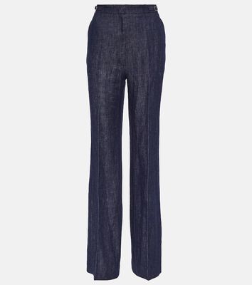 Gabriela Hearst Tailored linen denim wide-leg pants
