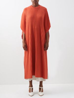 Gabriela Hearst - Taos Ribbed Wool-blend Poncho - Womens - Dark Orange