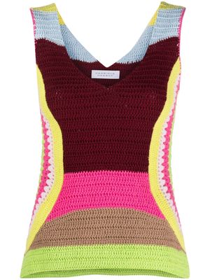 Gabriela Hearst V-neck crochet-knit top - Red