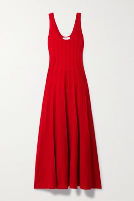 Gabriela Hearst - Zeleia Pleated Wool Maxi Dress - Red