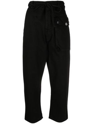 Gabriele Pasini belted cropped trousers - Black