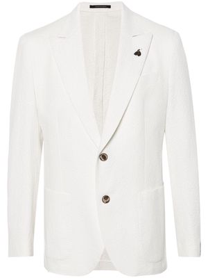 Gabriele Pasini brooch-detail seersucker blazer - White