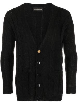 Gabriele Pasini cable-knit V-neck cardigan - Black