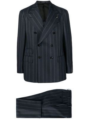 Gabriele Pasini double-breasted striped wool suit - Blue