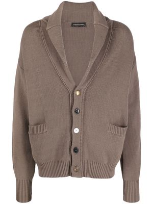 Gabriele Pasini shawl-collar knit cardigan - Brown