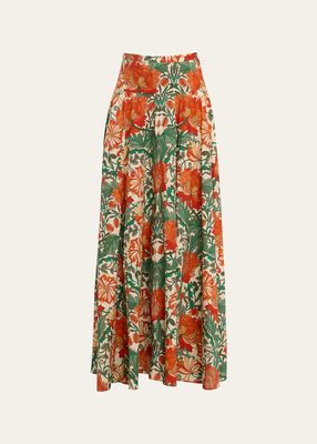 Gabriella Floral Poplin Maxi Skirt