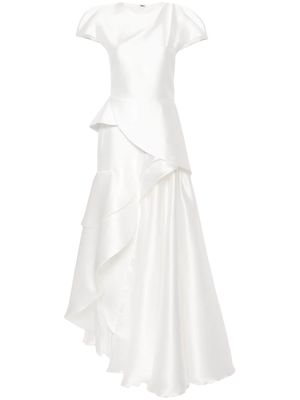 Gaby Charbachy asymmetric satin skirt set - White
