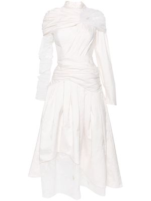 Gaby Charbachy draped asymmetric maxi dress - White