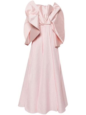 Gaby Charbachy pleated seersucker gown - Pink