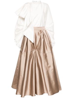 Gaby Charbachy satin flared skirt set - Brown