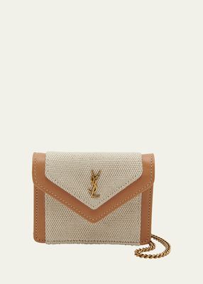 Gaby Micro Vegan Leather and Canvas Crossbody Bag