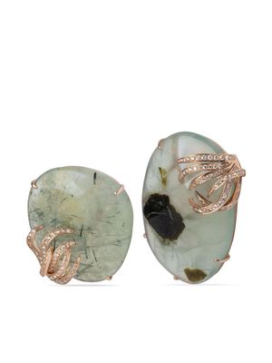 Gaelle Khouri 18kt rose gold Soleil Vert diamond earrings - Pink