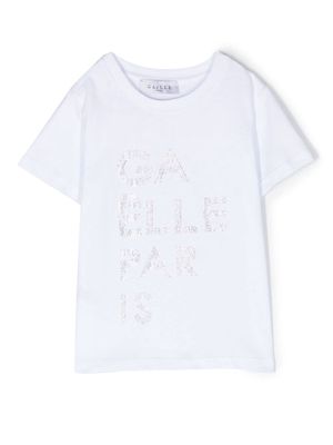 Gaelle Paris Kids embellished-logo T-shirt - White