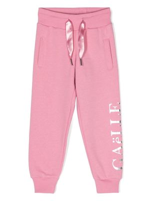 Gaelle Paris Kids foiled logo-print track pants - Pink