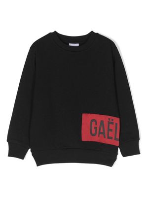 Gaelle Paris Kids logo-patch cotton blend sweatshirt - Black