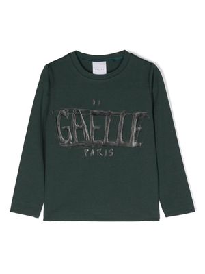 Gaelle Paris Kids logo-print cotton-blend T-shirt - Green