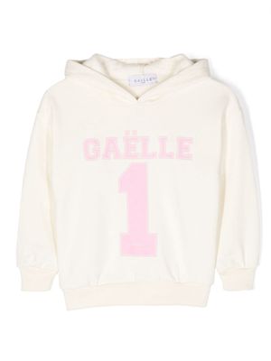 Gaelle Paris Kids logo-print cotton hoodie - White