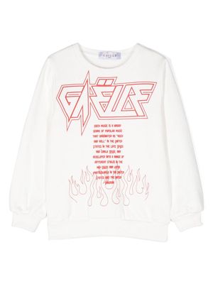 Gaelle Paris Kids logo-print cotton sweatshirt - White