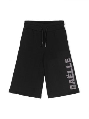 Gaelle Paris Kids logo-print drawstring shorts - Black