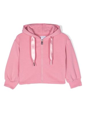 Gaelle Paris Kids logo-print hooded jacket - Pink